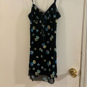 BP. Black Dress with Floral Accents